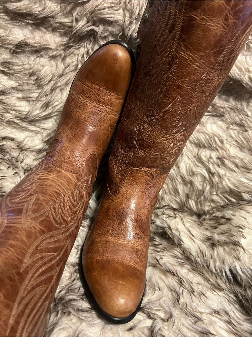 Ariat Women's Tan Brown Over-the-Knee Leather Boots with Side Zip Sz 8 B - Picture 5 of 16